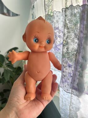 Kewpie Classic Rubber Baby Doll with Blue Eyes - 8 inch made in Taiwan